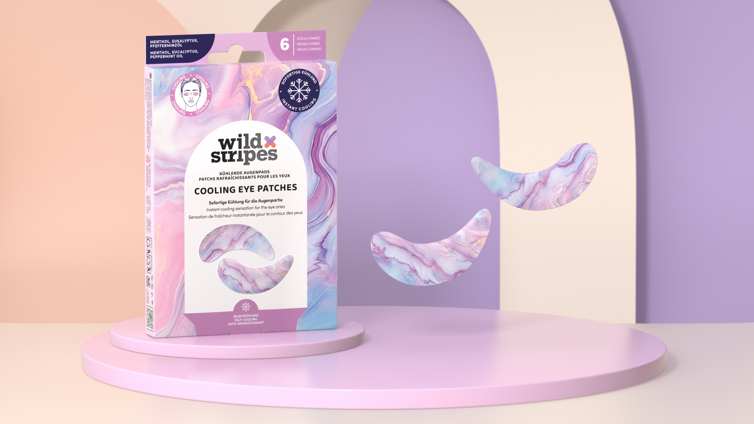 Wild Stripes Cooling Eye Patches Marble Rose (3 stuks) - image 4