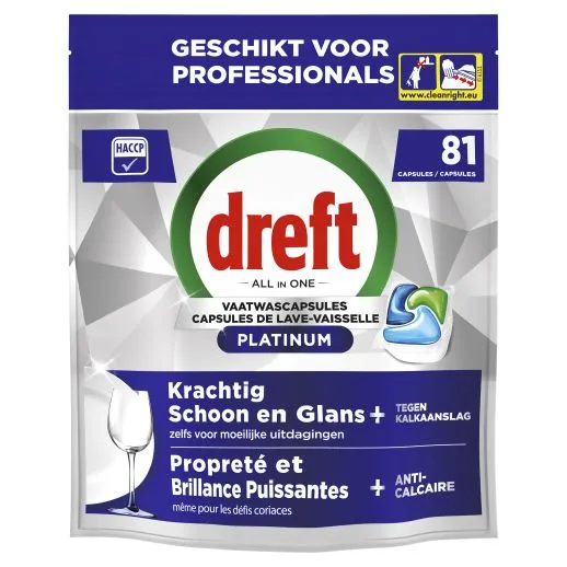 Dreft Professional Vaatwasmiddel Platinum Regular (81 stuks)