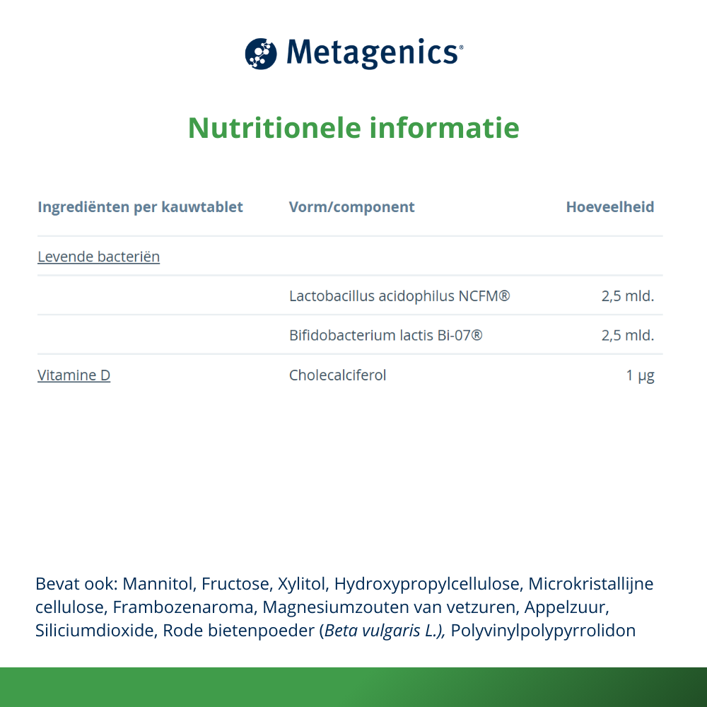 Metagenics Bactiol Junior Chew (30 kauwtabletten)