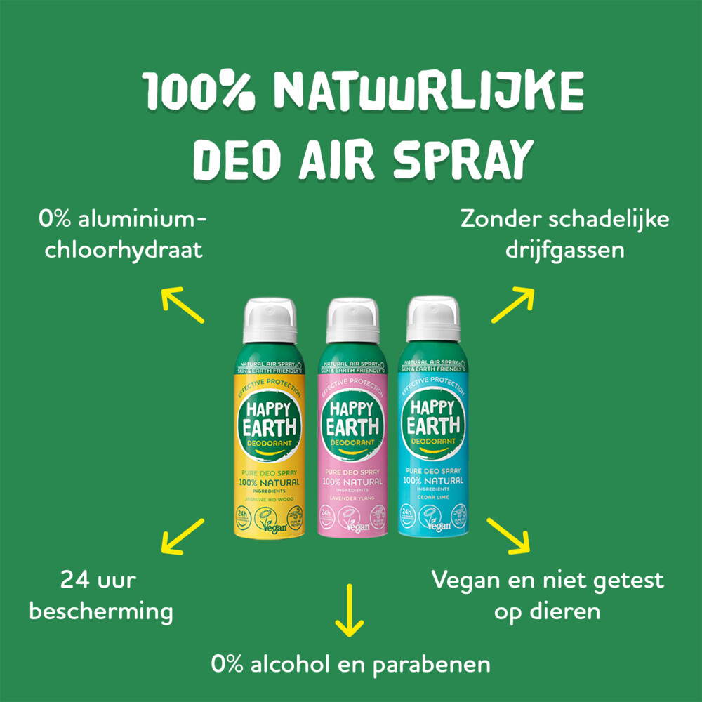 Happy Earth Natuurlijke Deo Natural Air Sp Ray Jasmine Ho Wood (100 ml) - image 3
