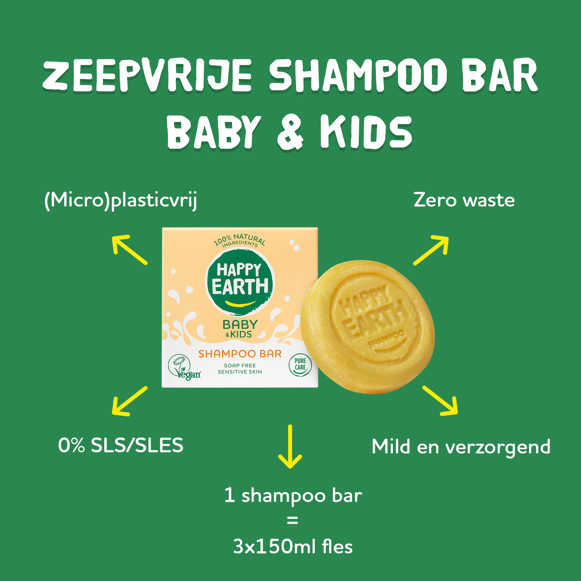 Happy Earth Shampoobar voor baby & kids (50 gr) - image 3