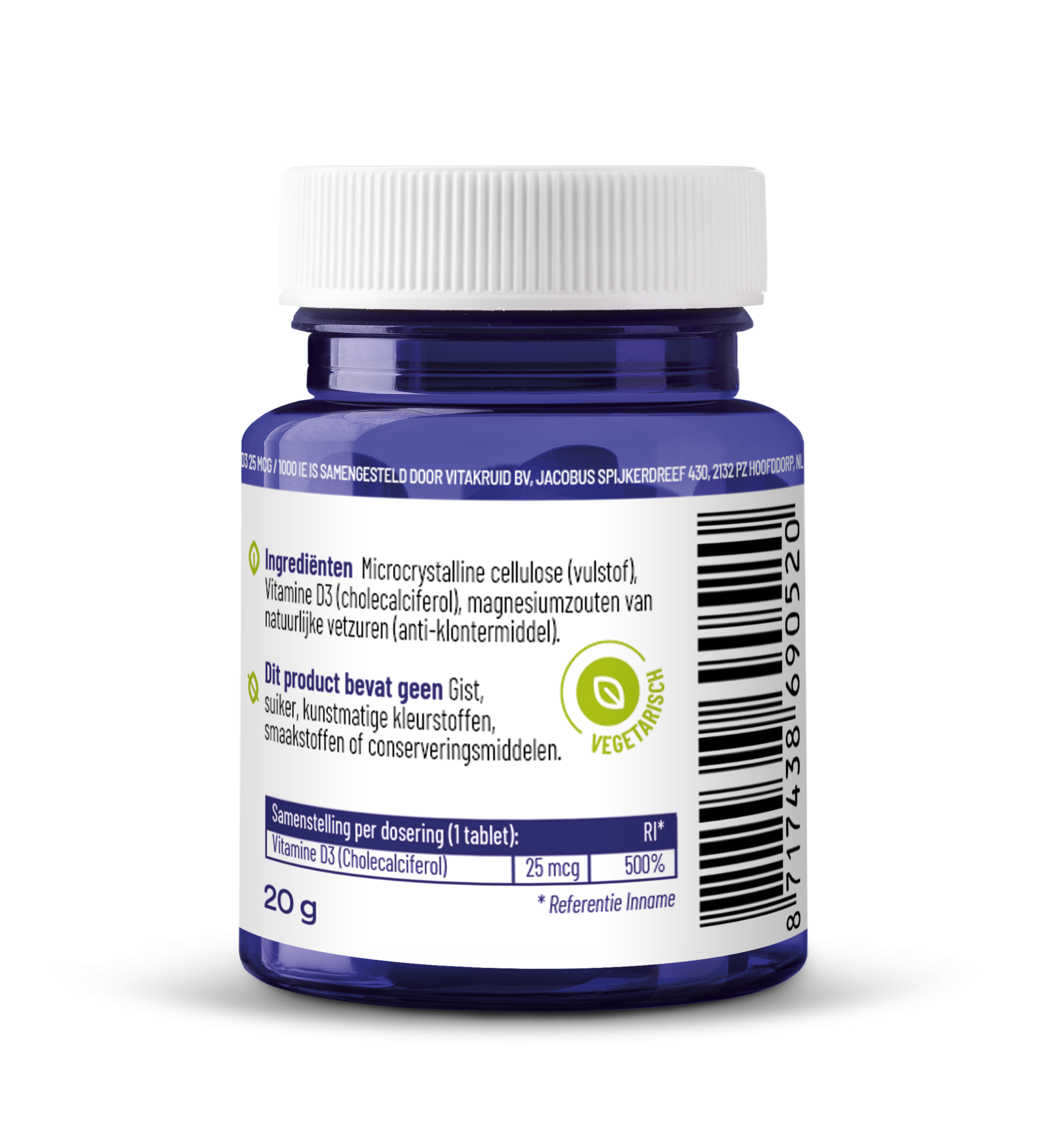 Vitakruid Vitamine D3 25 mcg / 1000 IE (120 tabletten) - image 2