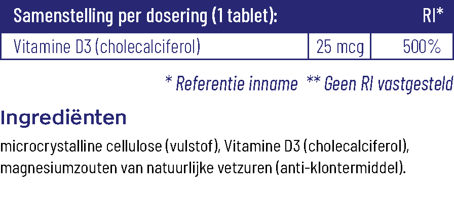 Vitakruid Vitamine D3 25 mcg / 1000 IE (120 tabletten) - image 3
