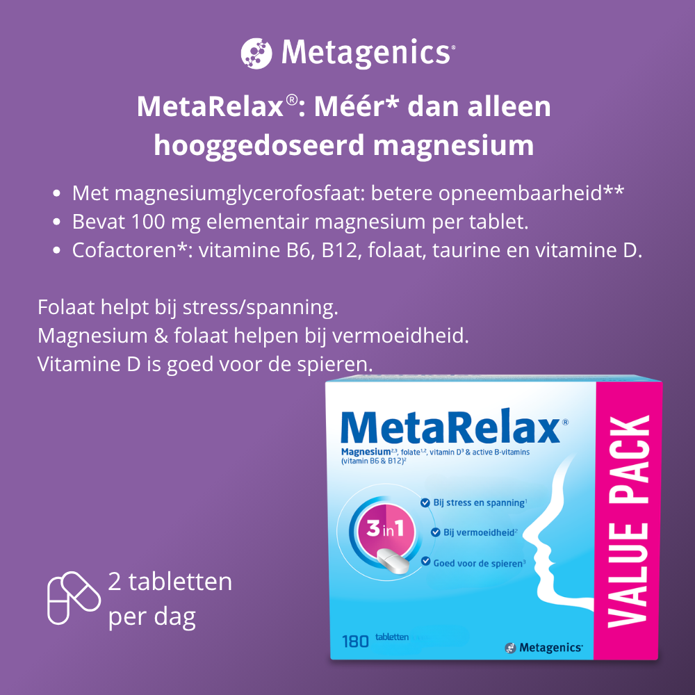 Metagenics MetaRelax (180 tabletten) - image 3