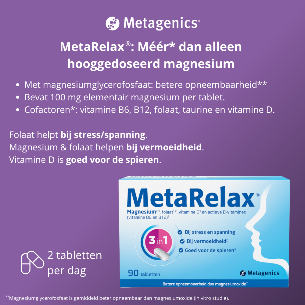 Metagenics MetaRelax Magnesium (90 tabletten) - image 3