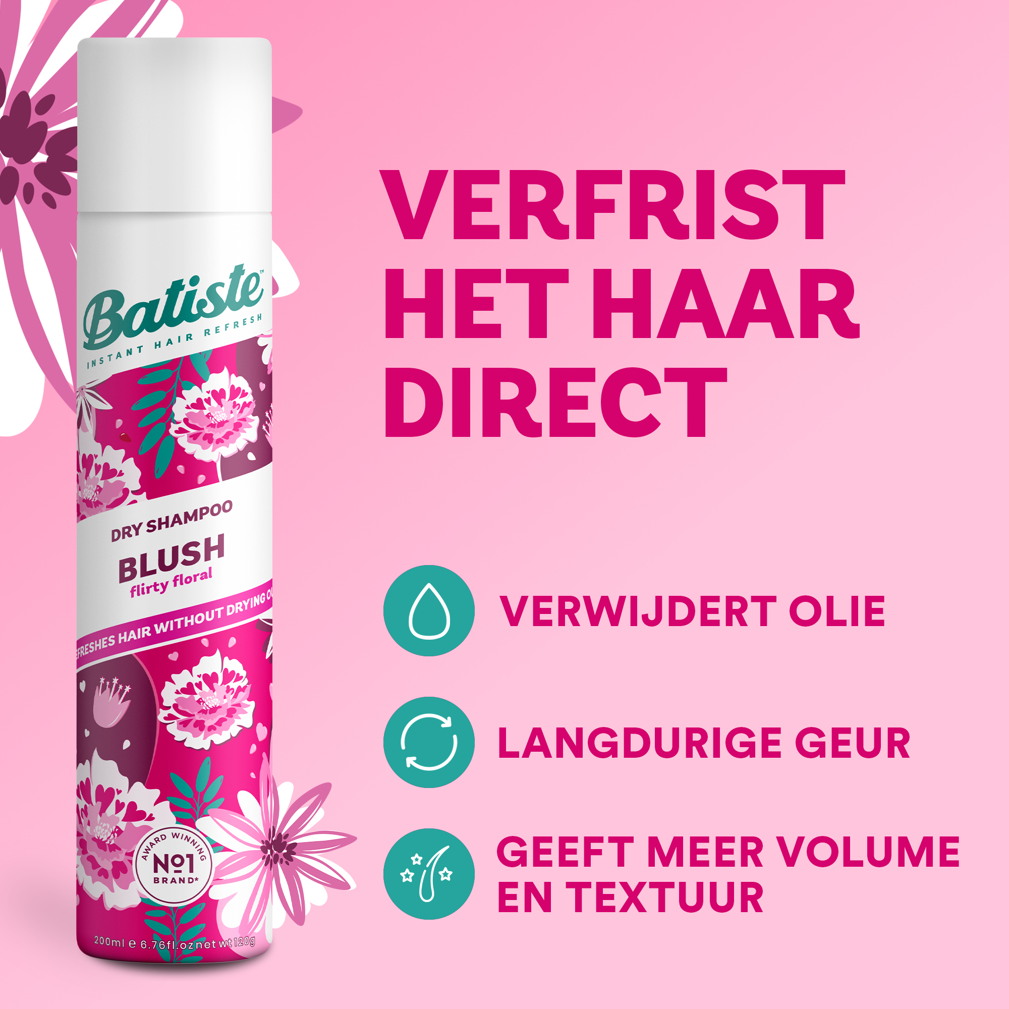 Batiste Droogshampoo blush (200 ml)