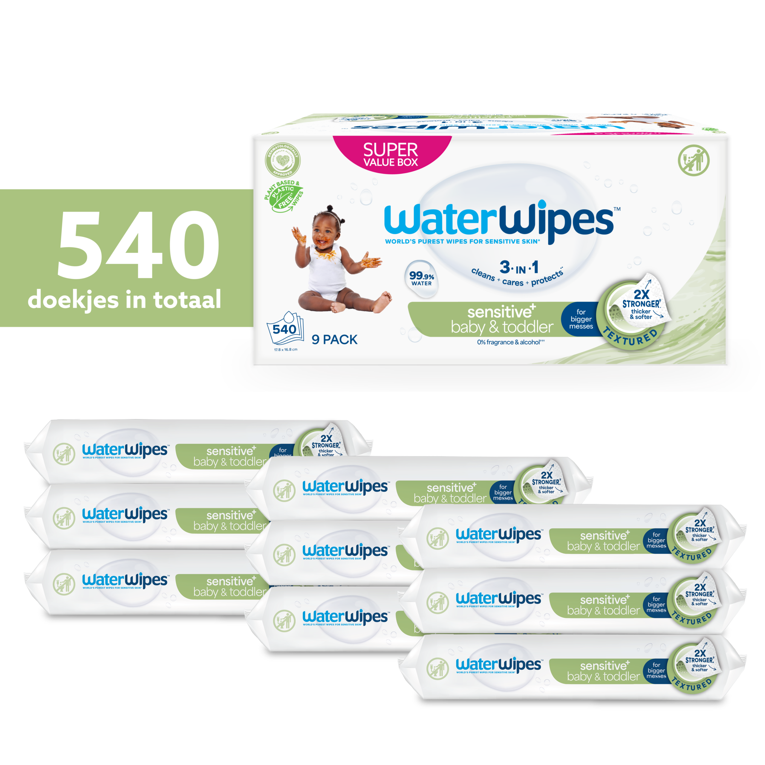 WaterWipes Snoetendoekjes 9-pak (540 stuks)