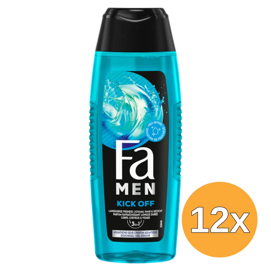 12x Fa Men 3in1 Douchegel Kick Off (250 ml)