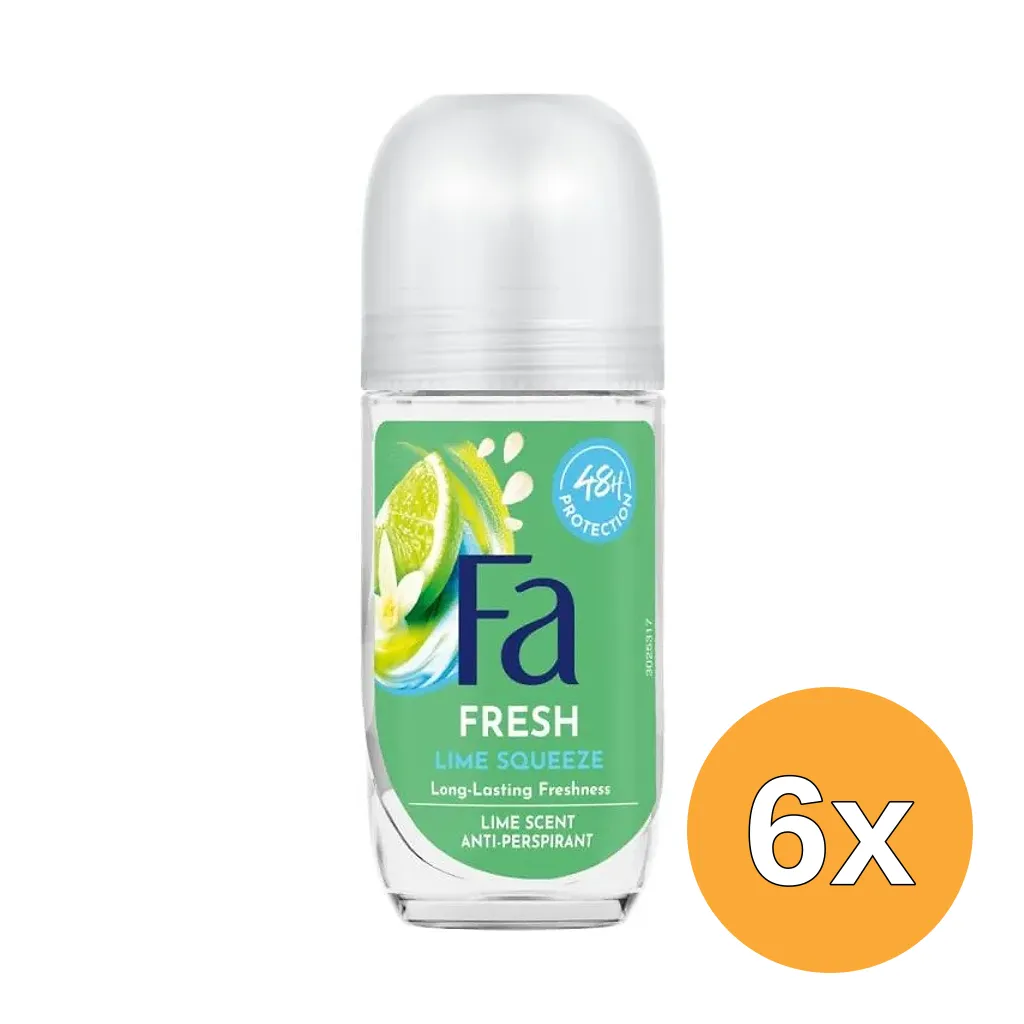 6x Fa Deodorant roller Caribbean lemon (50 ml)