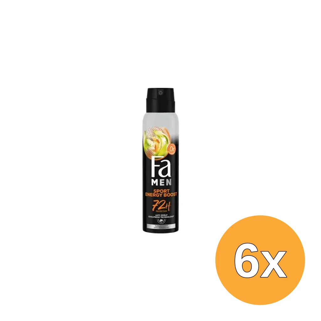 6x Fa Men deodorant spray sport double power boost (150 ml)