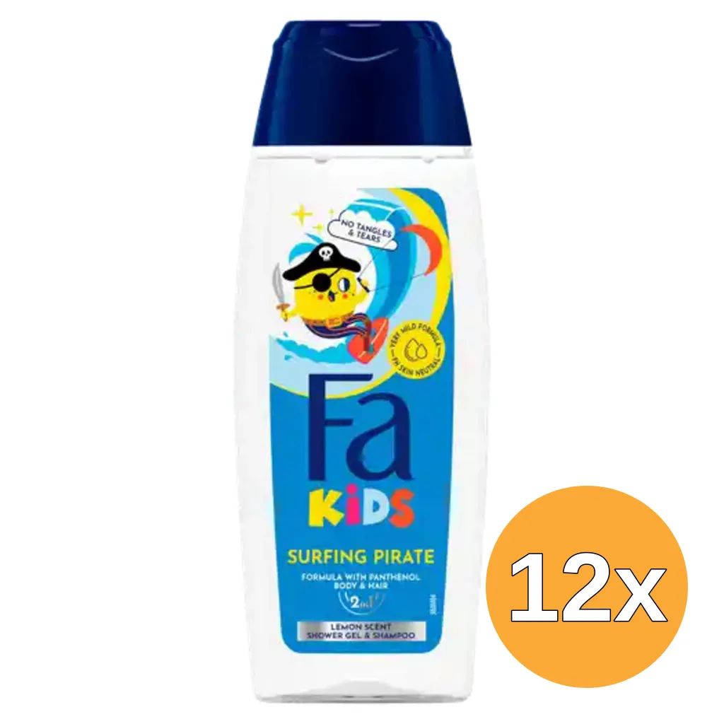 12x Fa Kids douche & shampoo piraat (250 ml)