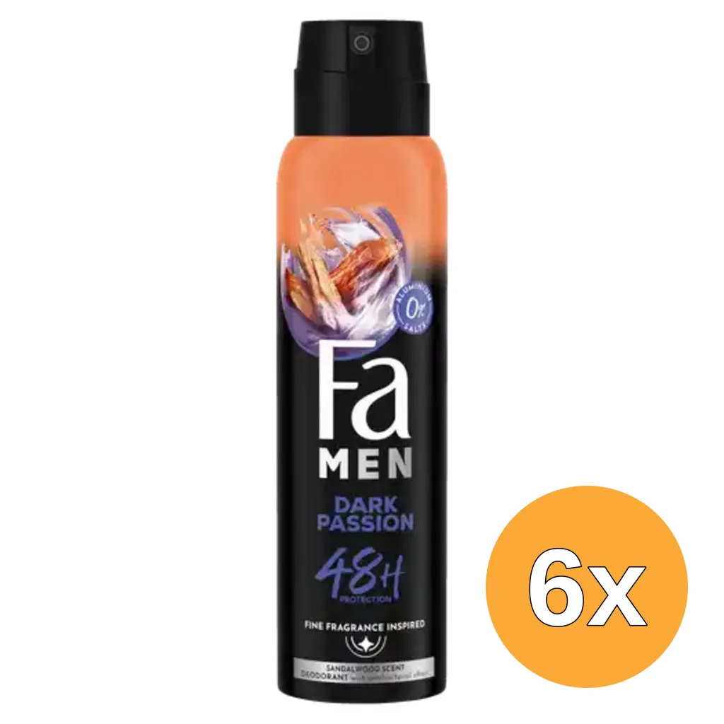 6x Fa Deo Spray Men Dark Passion (150 ml)