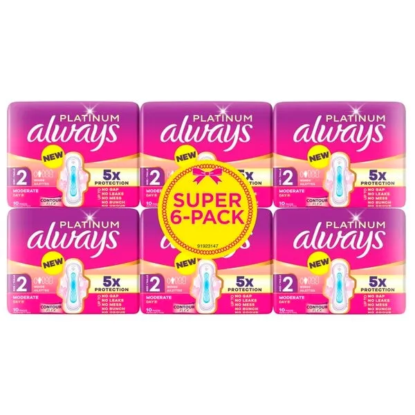 Always Platinum Maat 2 Maandverband (6 x 12 stuks)