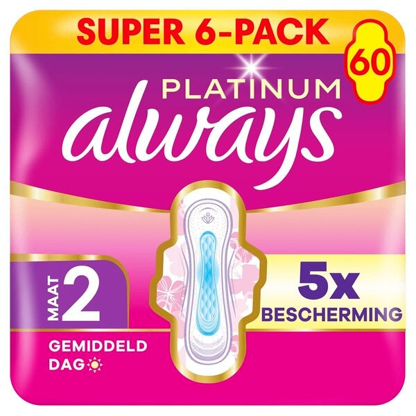 Always Platinum Maat 2 Maandverband (6 x 12 stuks)
