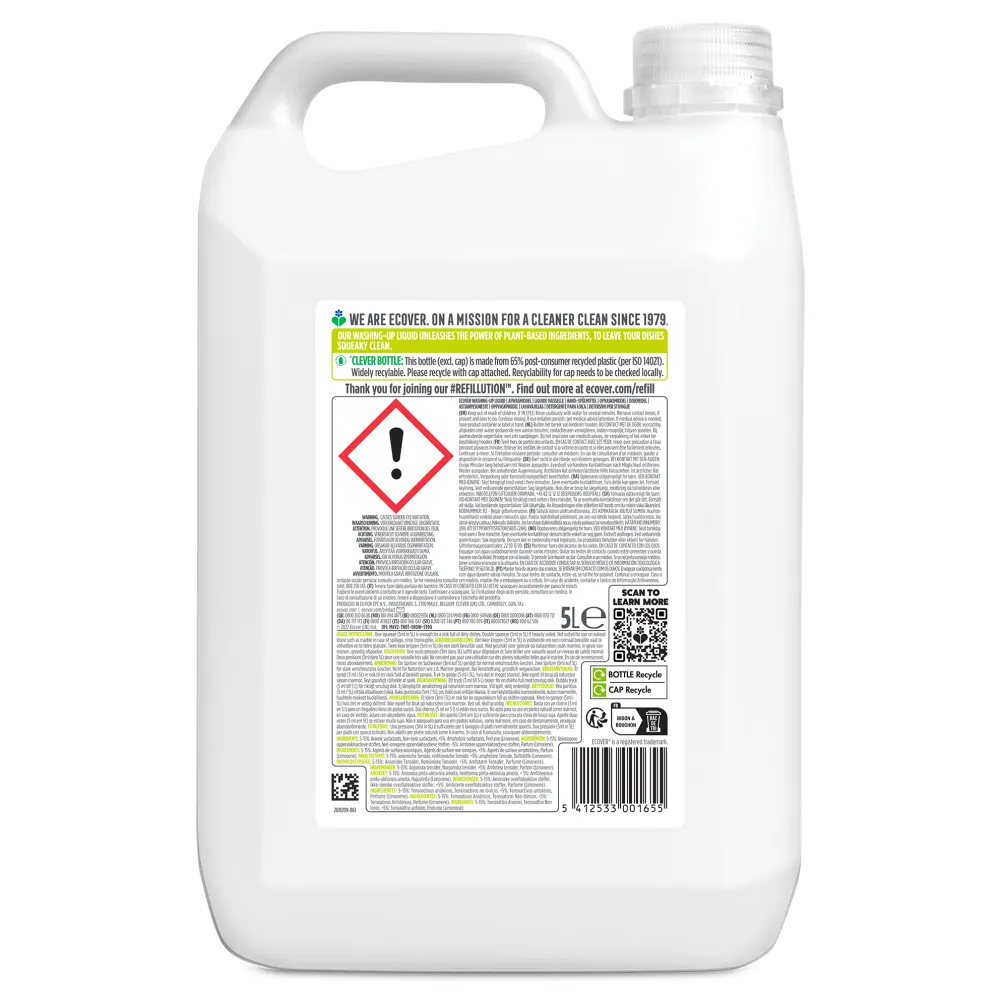Ecover Afwasmiddel Citroen Aloevera Navulling (5000 ml)