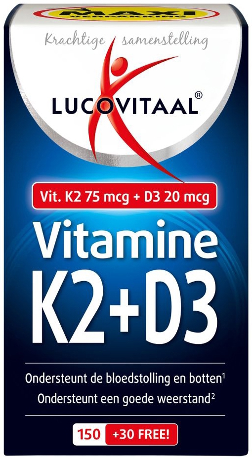 Lucovitaal Vitamine K2 + D3 (180 softgels)