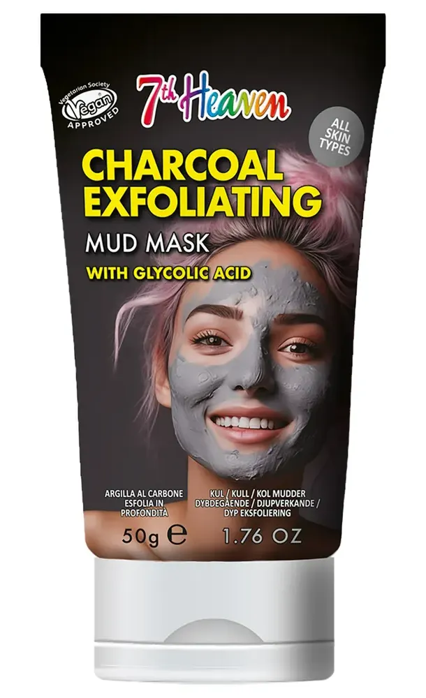 7th Heaven Charcoal Exfolierende Kleimasker met Glycolzuur (50 gr)