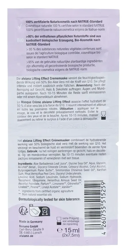 Alviana Lifting Effect Crèmemasker +q10 Power (15 ml)