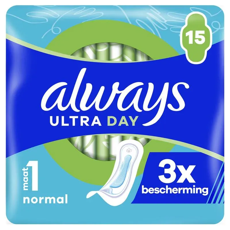 Always Maandverband Ultra Day Normal Maat 1 (15 stuks)