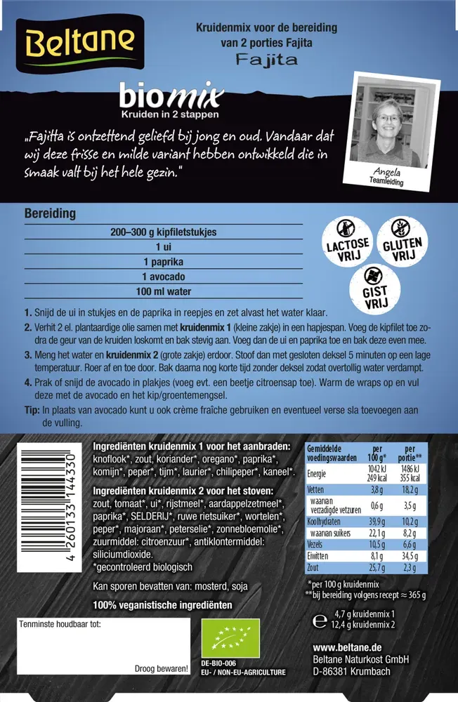 Beltane Fajita Kruidenmix (17 gr)