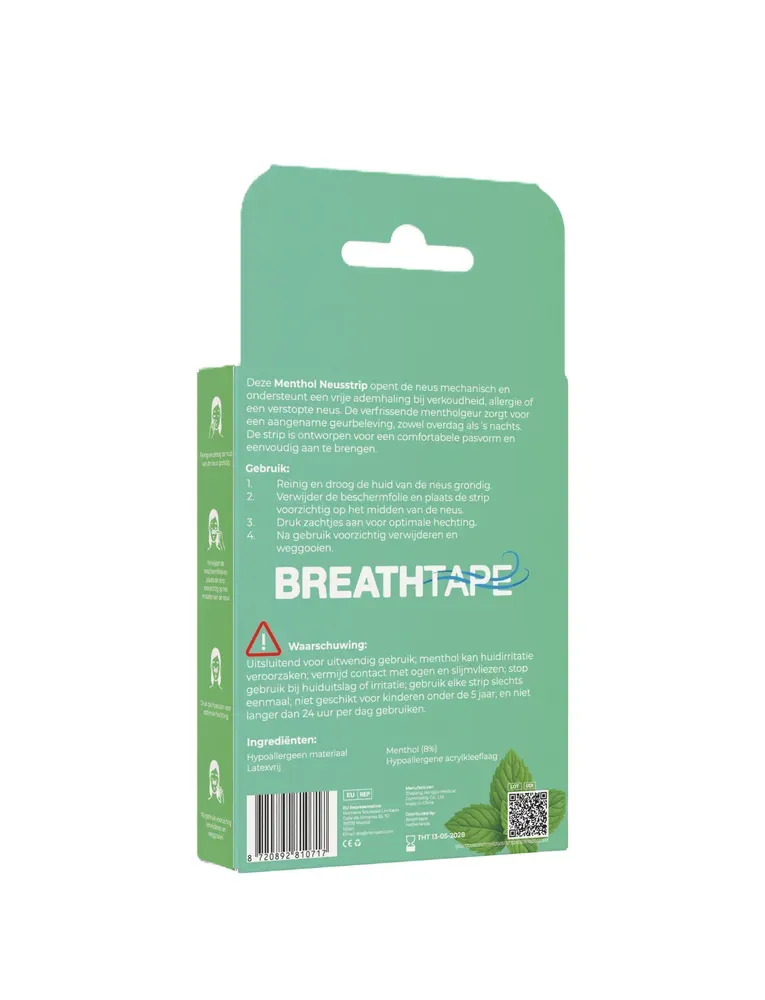 Breathtape Menthol Neusstrip Verkoudheid (30 stuks)