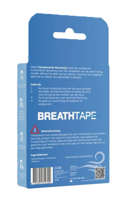 Breathtape Transparante Neusstrip (onzichtbaar) (30 stuks)