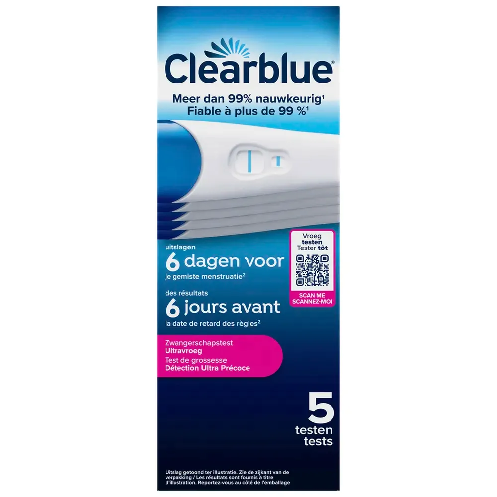 Clearblue Ultravroeg Zwangerschapstest (5 stuks)