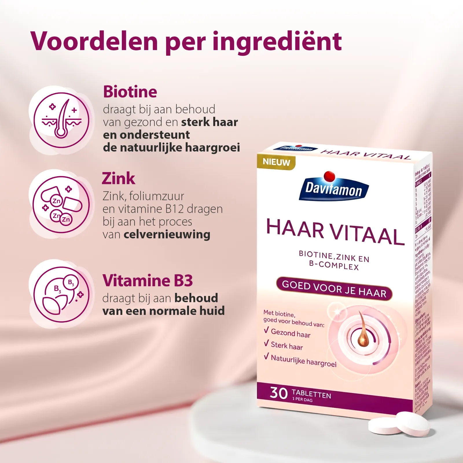Davitamon Haar Vitaal Tabletten (30 tabletten)