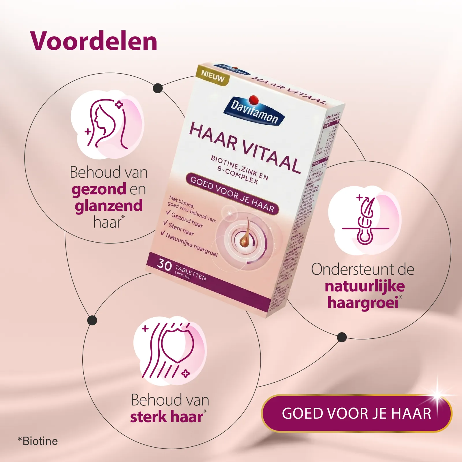 Davitamon Haar Vitaal Tabletten (30 tabletten) - image 2