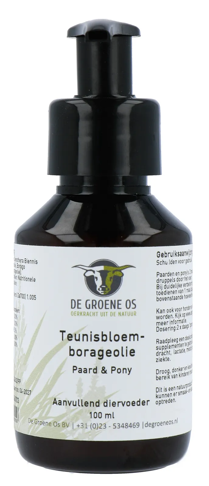 De Groene Os Teunisbloem-borageolie Paard & Pony (100 ml)