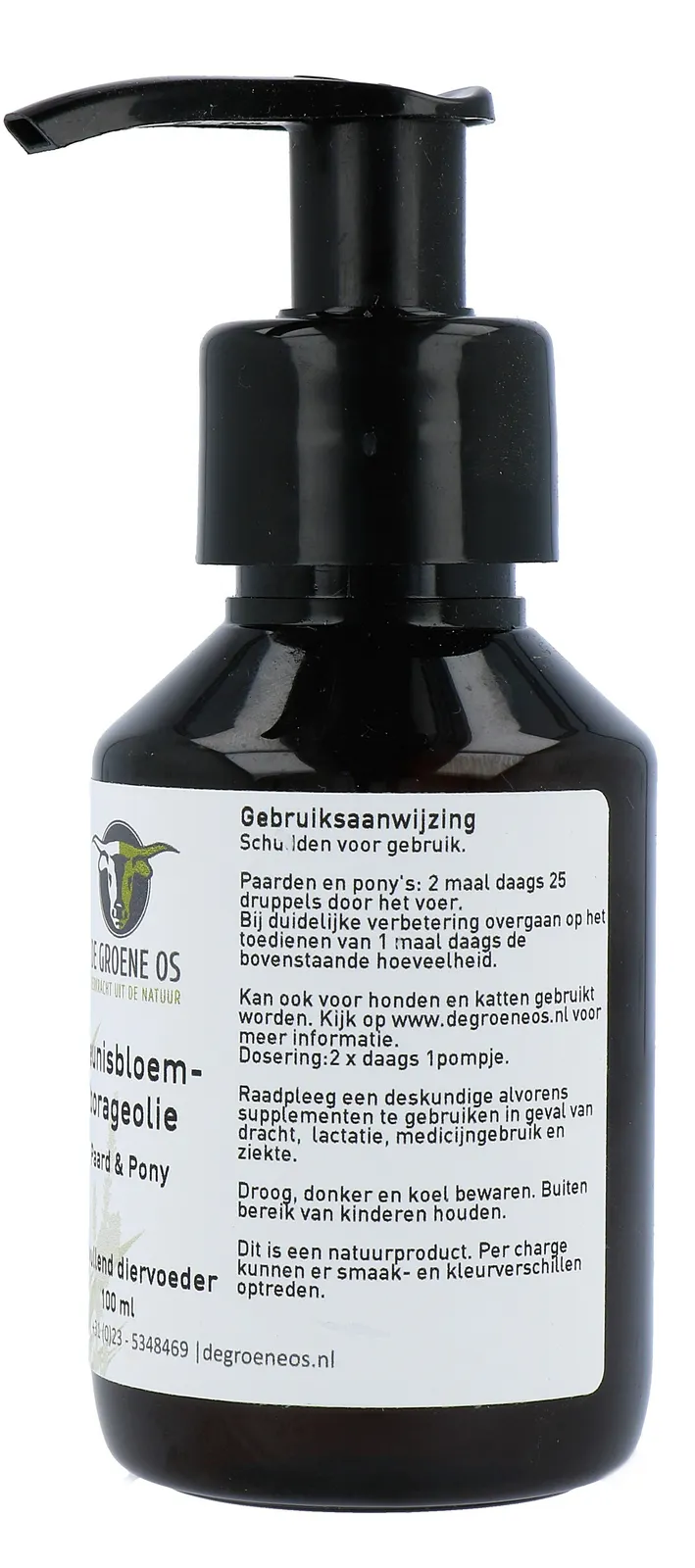 De Groene Os Teunisbloem-borageolie Paard & Pony (100 ml)