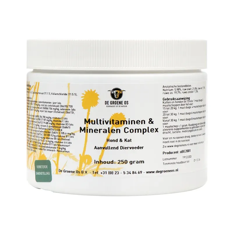 De Groene Os Multivitamine & Mineralen Complex Hond & Kat (250 gr)