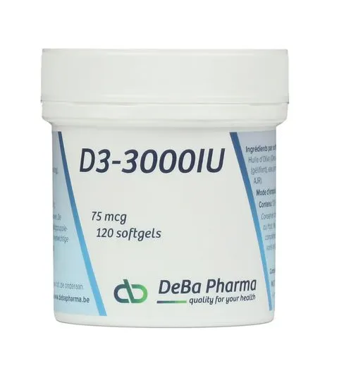 Deba Pharma Vitamine D3-3000 iu 75 mcg Softgels (120 softgels)