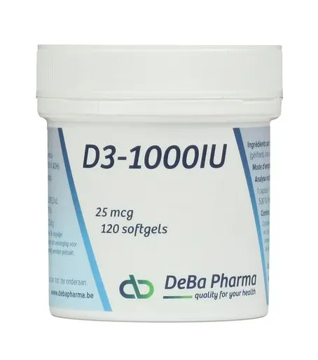 Deba Pharma Vitamine D3-1000 iu 25 mcg Softgels (120 softgels)