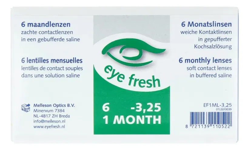 Eyefresh Eye Fresh -3,25 Getinte Zachte Maandlenzen (6 stuks)