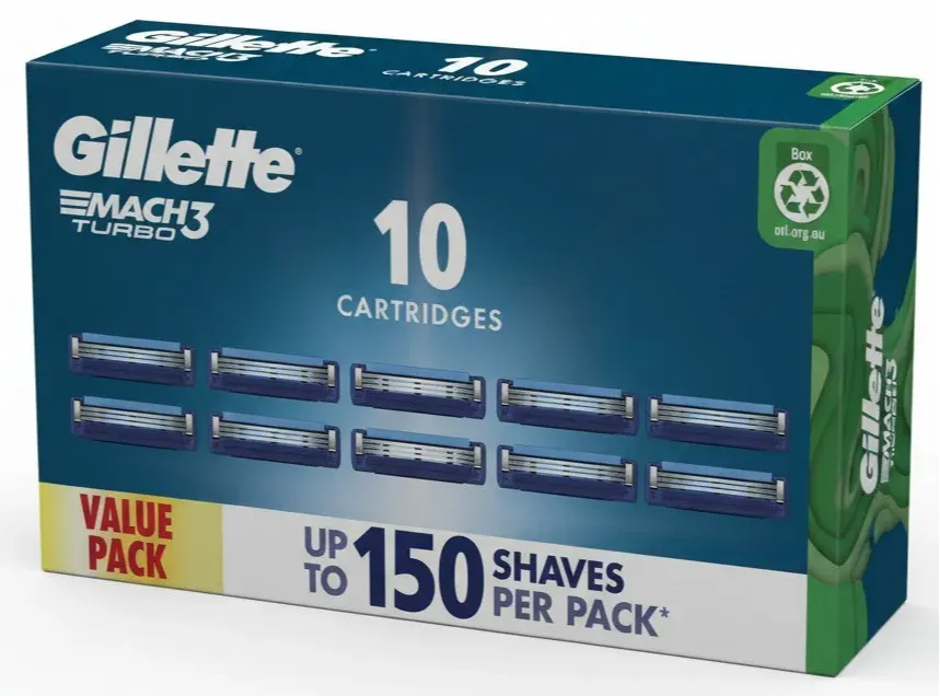 Gillette Mach3 Turbo Scheermesjes Value Pack (10 stuks)
