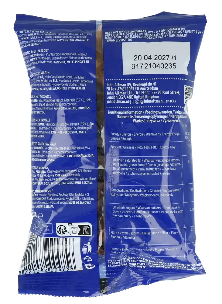 John Altman Baked Pretzels Salted (60 gr)