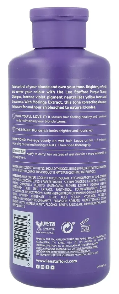 Lee Stafford Bleach Blondes Purple Toning Shampoo (250 ml)