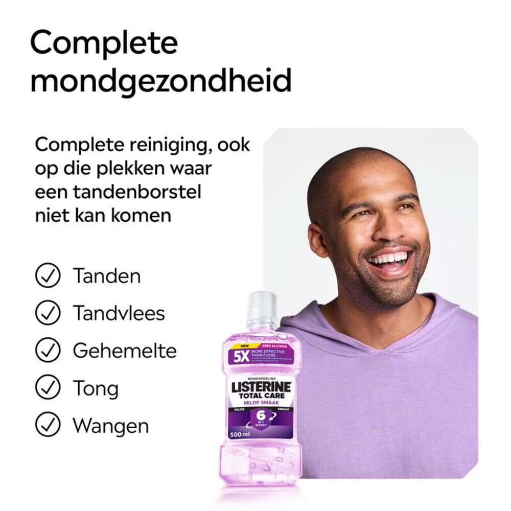 Listerine Mondwater Total Care Extra Mild Alcoholvrij (500 ml) - image 2