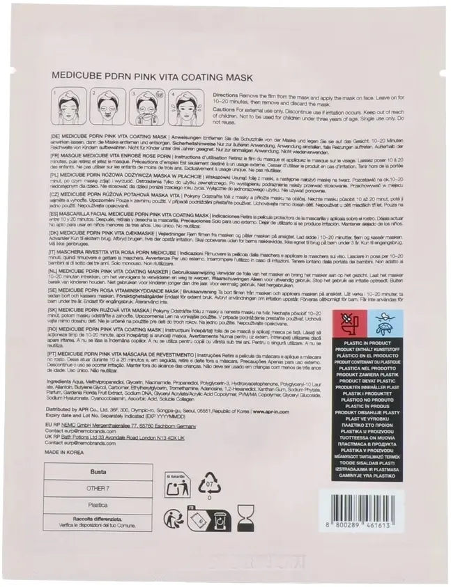 Medicube Pdrn Pink Vita Coating Mask (22 gr)
