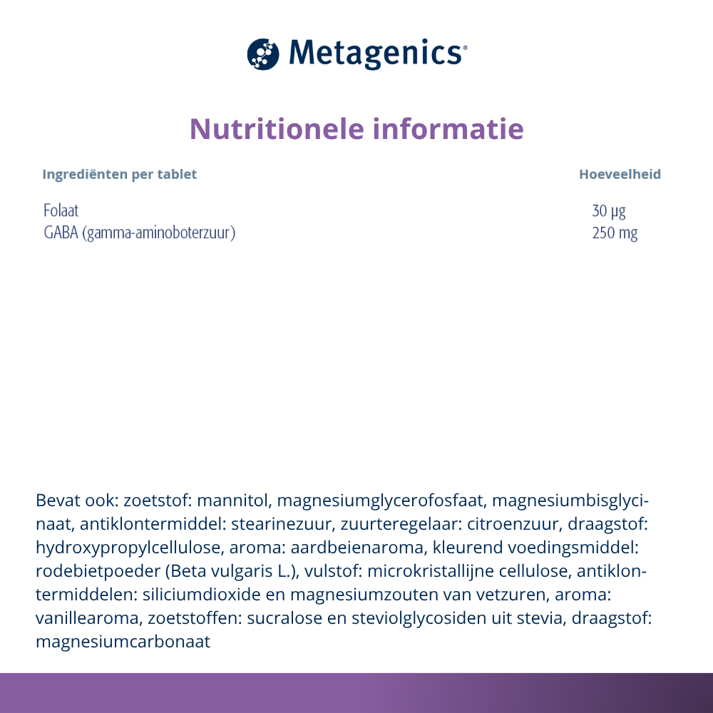 Metagenics Metarelax Fast Kauwtabletten (30 kauwtabletten)