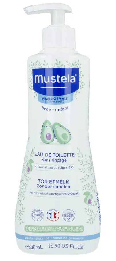 Mustela Toiletmelk zonder Spoelen - Vanaf De Geboorte (500 ml)