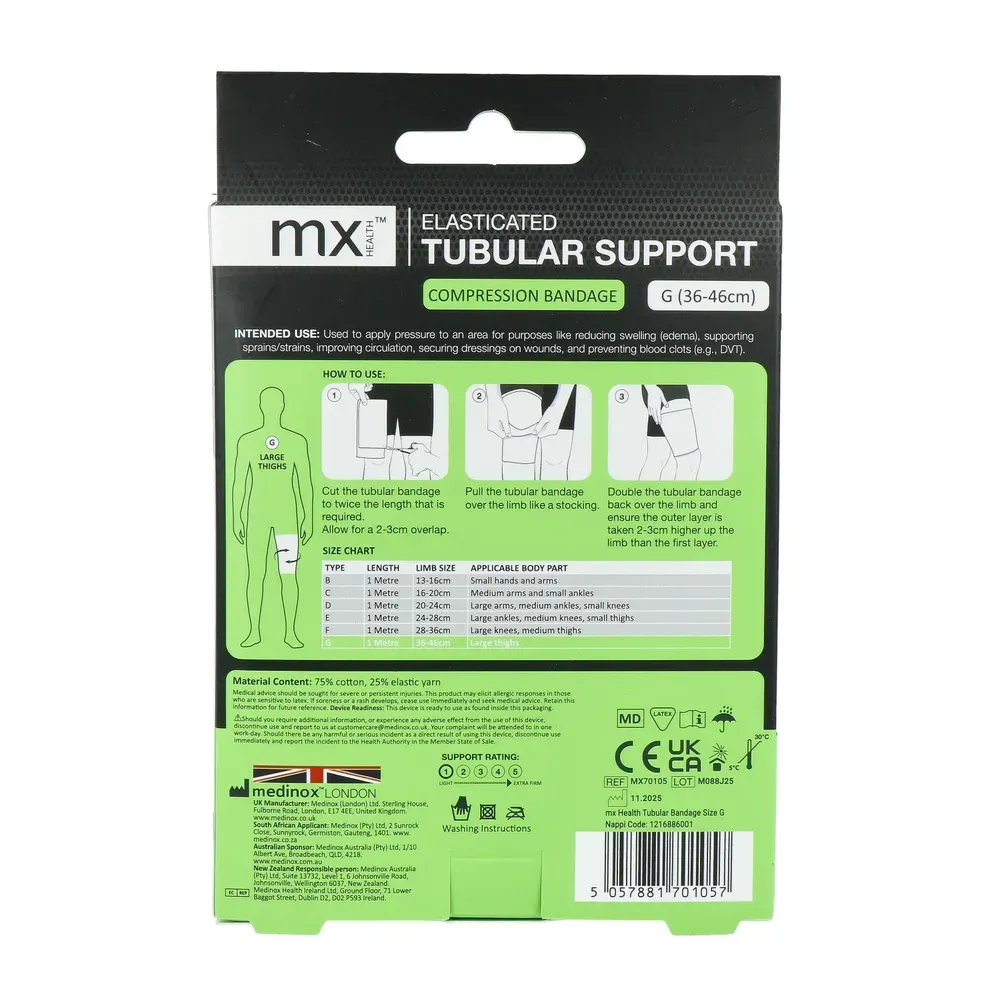 Mx Health Tubular Support Compression Bandage G (36–46cm) (1 stuk)
