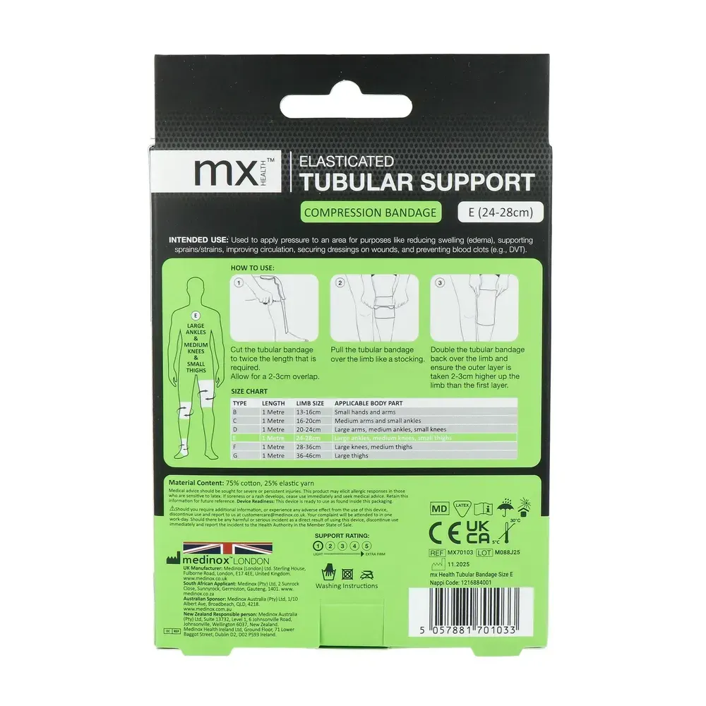 Mx Health Tubular Support Compression Bandage E (24–28cm) (1 stuk)