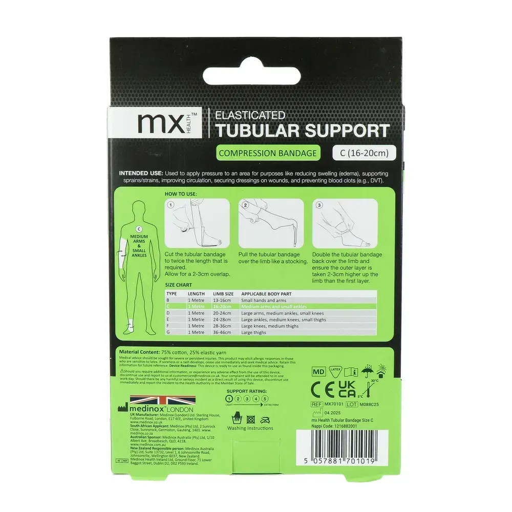 Mx Health Tubular Support Compression Bandage C (16-20cm) (1 stuk)