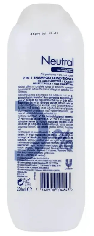 Neutral Shampoo 2-in-1 Parfumvrij (250 ml)