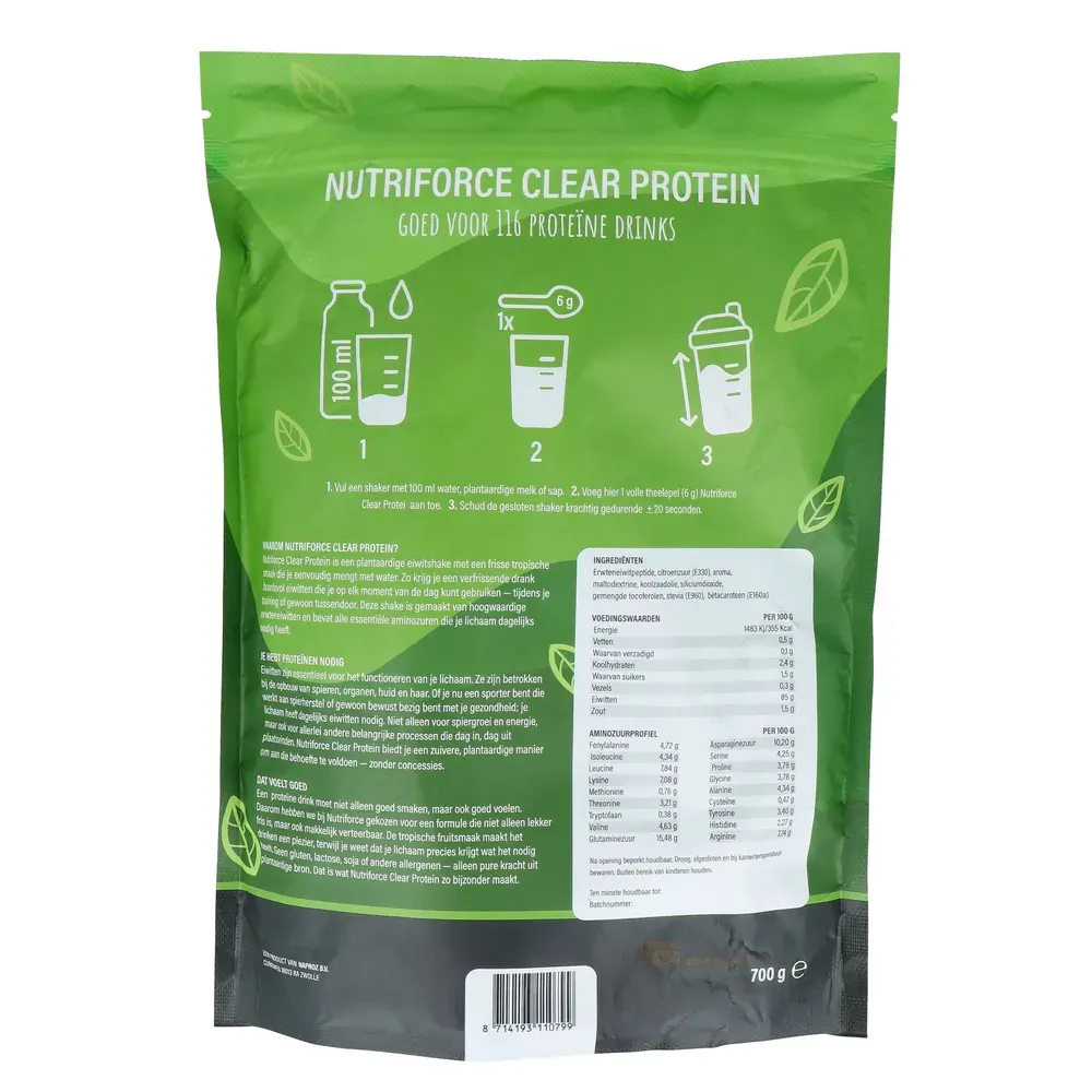 Nutriforce Clear Protein Poeder (700 gr)