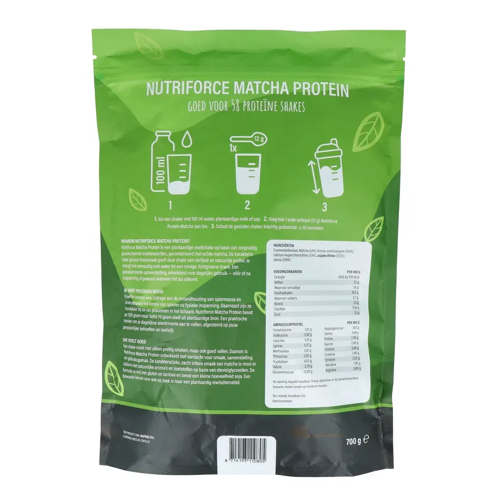 Nutriforce Protein Matcha Poeder (700 gr)