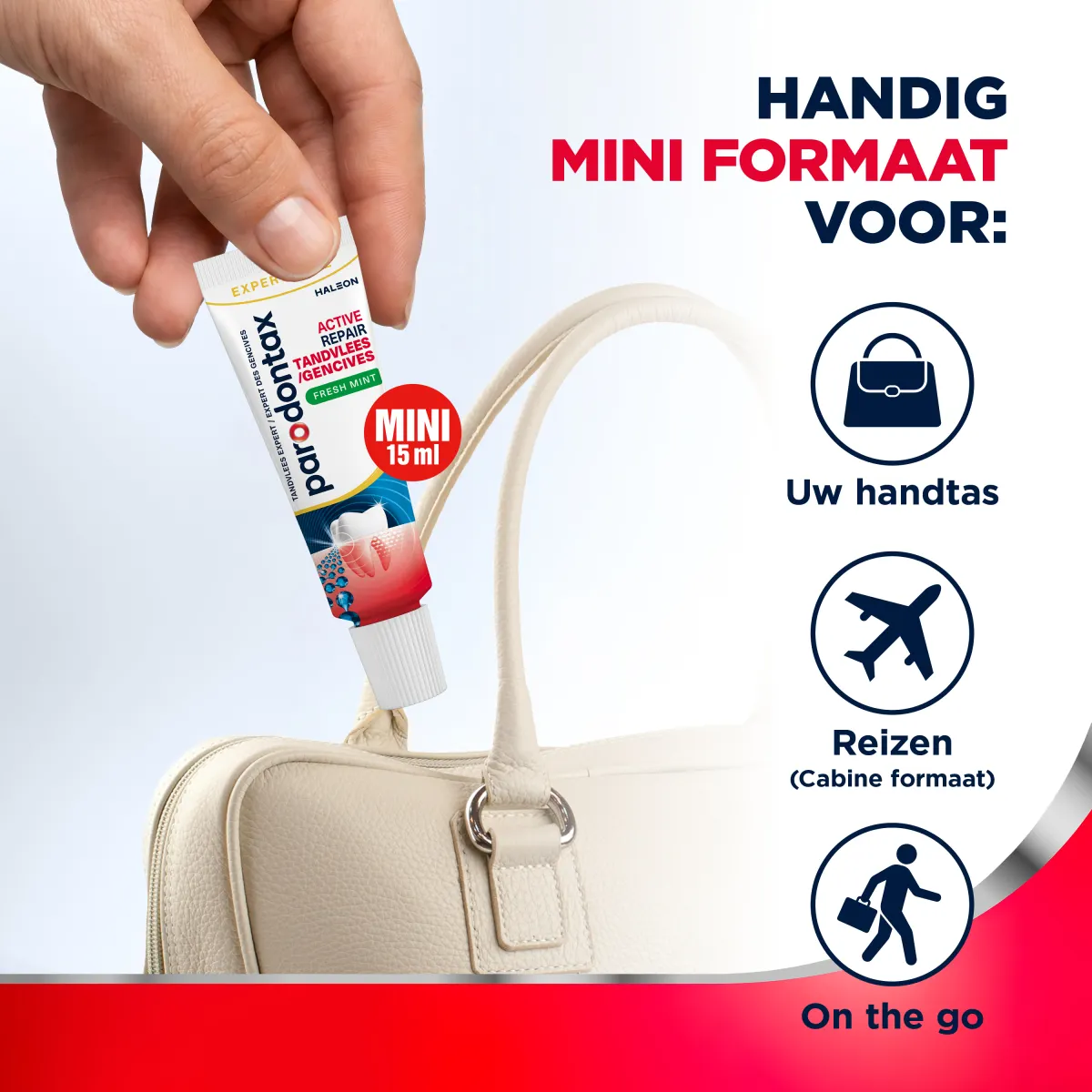 Parodontax Active Repair Tandvlees Fresh Mint Mini Tandpasta Reisformaat (15 ml)