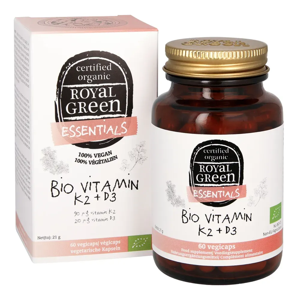 Royal Green Vitamin K2 + D3 Bio Capsules (60 vega capsules)